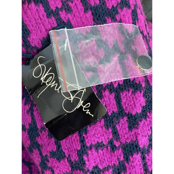 NWT Vintage St John Sweater Pullover Knit Wool Teal Fuchsia Purple Long … - Picture 7 of 9